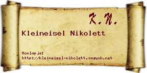 Kleineisel Nikolett névjegykártya